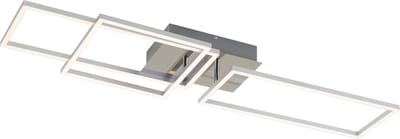 BRILONER FRAME - Plafondlamp – dimbaar in stappen – kantelbaar – warm wit licht – plafonniére met geheugenfunctie – zilver – 92,8 x 26 x 9,6 cm