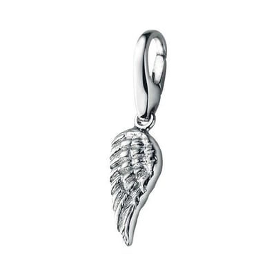 Giorgio Martello gerhodineerd sterling 925/000 zilveren bedel, charm, hanger * engelen vleugel * met karabijn slot.