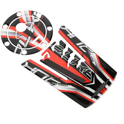 Reflecterende Brandstoftank Sticker Benzinedop Decal Oranje Zwart Stijlvolle Decoratie voor Motorfiets black