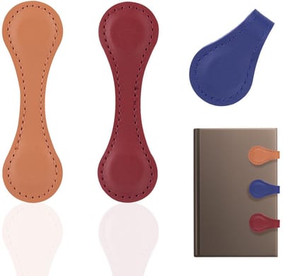Allecto - Lederen Magnetische Bladwijzers - Magnetische Boekenleggers - Perfect voor Leesliefhebbers - 10x3cm - Geschikt voor Tieners - Kleurserie 2