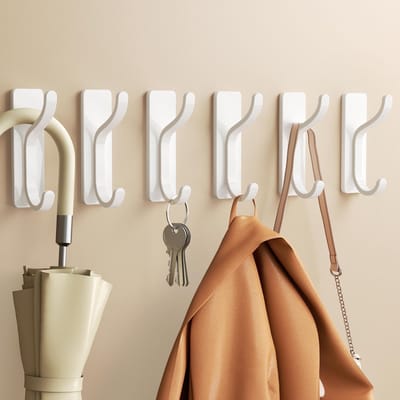Dailygoods- Zelfklevende Haken Extra Sterke Kleefkracht - Handdoekhaken - Muurhaken - Keukenhaken - Badkamerhaken - Ondersteunt tot 6 kg - Haak