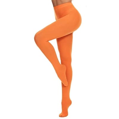 Krasbestendig Control Top Zachte Panty Herfst Kousen Semi-Transparante Panty met Voeten Voor Vrouwen Effen Hoge Elastische Kousen Height 150-170cm orange