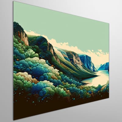 Acryl mos schilderij | Fluorescerend groen mos dansend op een abstract acryl canvas | Kunst - 80x80 centimeter op Dibond | Foto op Dibond