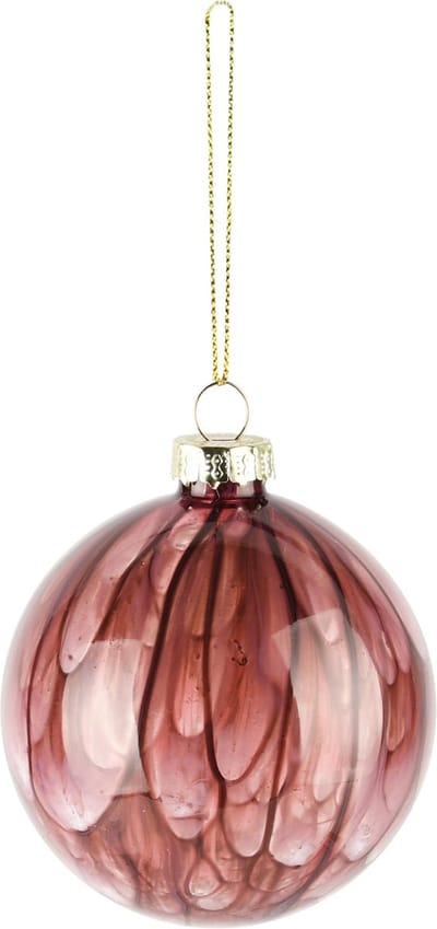 Dekoratief | Hanger bal 'Burgundy Smudge', glas, 8x8x8cm | A245588