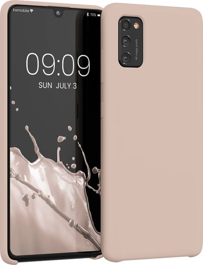 kwmobile telefoonhoesje geschikt voor Samsung Galaxy A41 - Hoesje met siliconen coating - Smartphone case in kokosmelk