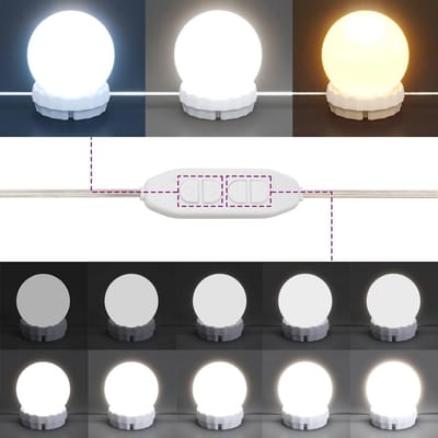 Kaptafel met Spiegel en LED Verlichting Wit