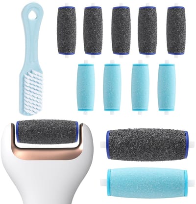 Dailygoods- Eeltverwijderaar 11 Stuks - Reserverollen - Extra Grove/Harde Slijpkorrels - Compatibel met Scholl - Voetverzorging - Micro-Diamant Materiaal