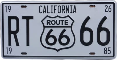 Wandbord - Route 66 California - Metalen wandbord - Mancave - Mancave decoratie - Retro - Metalen borden - Metal sign - Bar decoratie - Tekst bord - Wandborden – Bar - Wand Decoratie - Metalen bord