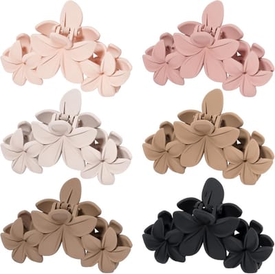 Grote bloemen haarklemmen 6 stuks voor dik haar - Antislip Haarspelden