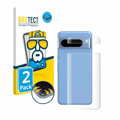 BROTECT - Screenprotector voor Google Pixel 8 Pro (Achterkant) - Folie Beschermfolie transparant volledig dekking - 2 Stuks