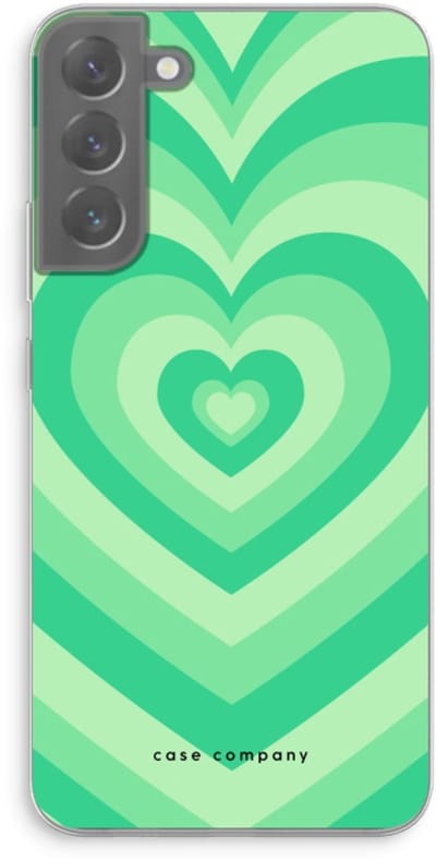 Case Company® - Hoesje geschikt voor Samsung Galaxy S22 Plus hoesje - Hart Groen - Soft Cover Telefoonhoesje - Bescherming aan alle Kanten en Schermrand
