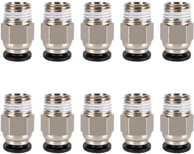 Dailygoods- Pneumatische Aansluiting - PC4-M10 Stekker - Snelkoppeling - Connector - Hoogwaardig Koper - 10 Stuks