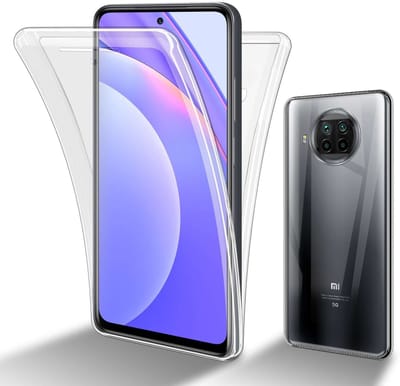 Cadorabo Hoesje geschikt voor Xiaomi Mi 10T LITE in TRANSPARANT - 360° Full Body Case Cover Beschermhoes Voor- en achterbescherming, all-round bescherming met displaybescherming