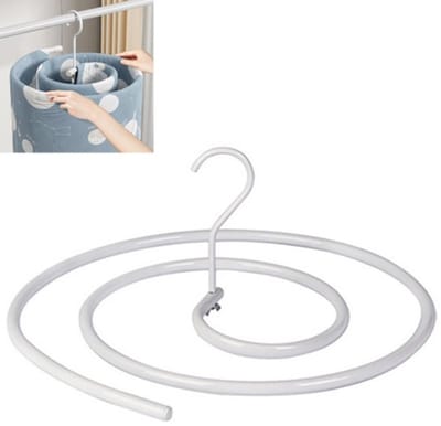 Daity Spiraalvormig droogrek voor beddengoed - dekbedovertrekhanger met een diameter van 45 cm - ruimtebesparend droogrek voor lakens - dekens - tafelkleden - sjaals - omslagdoeken - wit