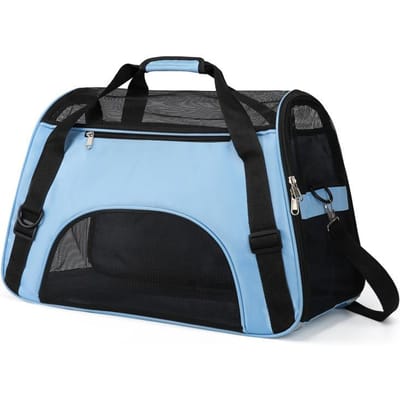 Katten Honden Draagtas Zachtzijdige Huisdier Reisdraagtas Ademend Gaas Kleine Hond Kat Buiten Tent Draagtas Uitgaande Huisdieren Handtas S 43x20x26cm white