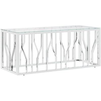 vidaXL - Salontafel - 110x45x45 - cm - roestvrij - staal - en - glas