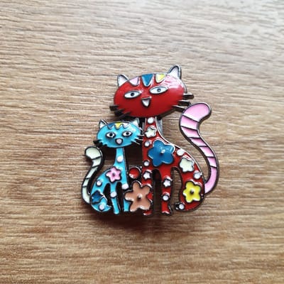 Zelto - Poezen Broche - Broche Boetiek- Katten Broche-Sierspeld-Dames Broche-Heren Broche Rood-Dieren Broche-Pin-Poes-Kat
