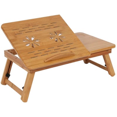 1 Stuks Verstelbare Bamboe Rek Plank Slaapzaal Bed Schoot Bureau Draagbare Boek Lezen Dienblad Standaard