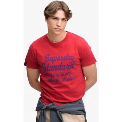 Superdry Vintage Script T-shirt Red Grootte: L