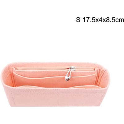 1 pièce Organisateur de sac en feutre, Organisateurs de maquillage, Doublure Parfait pour les sacs à main de marque pour femmes et les trousses de toilette 17.5*8.5*4cm rose