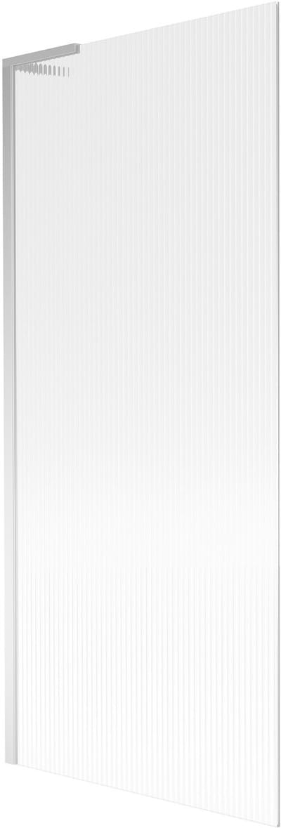 Mexen Next L badwand scherm 1-delig 80 x 150 , strepen, chroom - 895-080-000-03-09-01