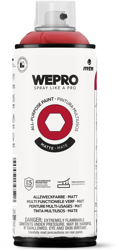 Spuitbus Rood Tango Mat MTN WEPRO ALL-PURPOSE PAINT 400ML