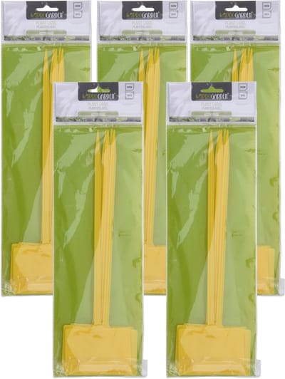Pro garden Plantetiketten / platenlabels - 25x - geel - kunststof - 36 cm - steeketiketten