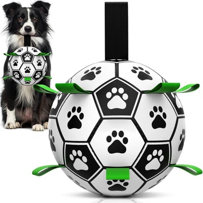 Duurzame Hondenspeelbal met Trekkoord - Interactief Buitenspeelgoed voor Kleine tot Grote Honden (15 cm)