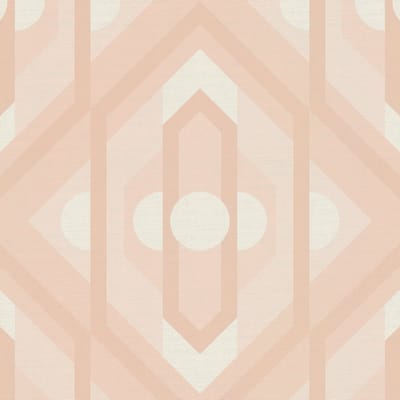 Retro behang Profhome 395315-GU vliesbehang hardvinyl warmdruk in reliëf licht gestructureerd met geometrische vormen mat beige crèmewit 4,5 m2