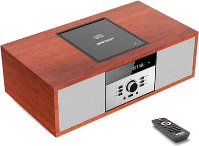 Thuys - Vintage Bluetooth Micro HiFi Systeem – Nostalgische Stereo-installatie – Bruin