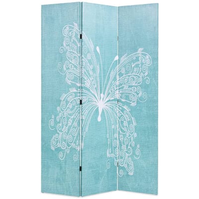 vidaXL - Kamerscherm - inklapbaar - vlinder - 120x170 - cm - blauw