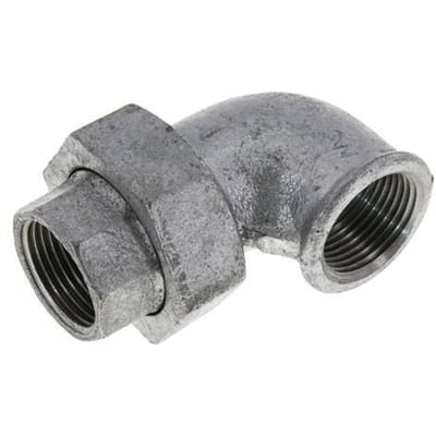 90Graden Hoekige Unie Connector Rp1'' Vrouwelijk Gietijzer Platte Seal Centellen 25bar (351,25psi)