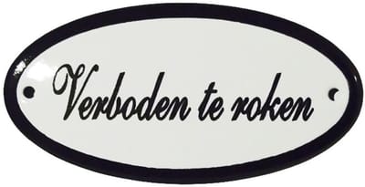 Deurbord Verboden te roken