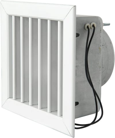 Witte Open Haard Ventilatierooster met Elektrische Ventilator 160x160mm