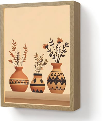 Wandlamp 30x40 cm - Oplaadbaar - Vazen - Bloemen - Bladeren - Minimalistisch - Wandlampen binnen woonkamer - Slaapkamer lamp - Decoratieve nachtlamp - Vloerlamp draadloos
