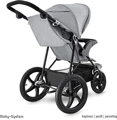 Kinderwagen Driewieler - Jogging Kinderwagen Outdoor Kinderwagen - Ruig Terrein Wandelen - Opvouwbaar Met Grote Wielen - 11 kg - Grijs