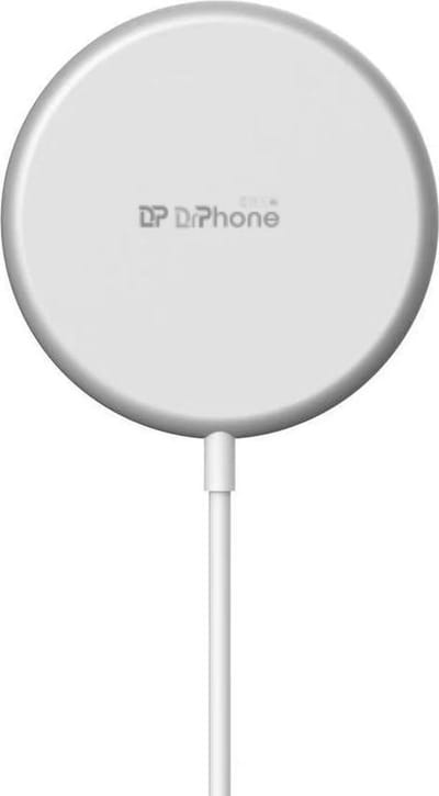 DrPhone MAG4 - Fast Wireless Charger - Opladen met iOS Magnetische Ring - 15W - Geschikt voor iOS iPhone met Magsafe functie - Zilver