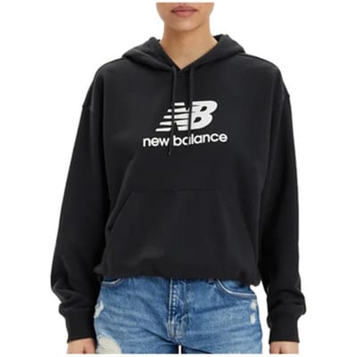 New Balance Sport Essentials French Terry Logo Hoodie Dames Trui - BLACK