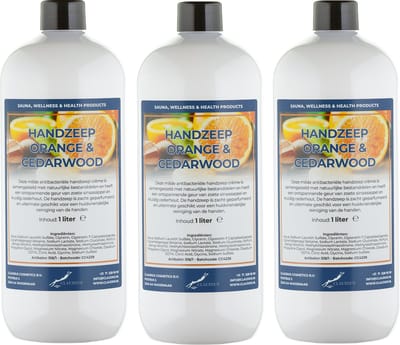 Handzeep Sweet Orange & Cedarwood 1 liter - set van 3 stuks