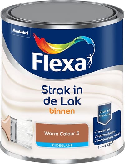 Flexa - Strak In De Lak Binnenlak Zijdeglans - Warm Colour 5 - Mengverf - 1 L