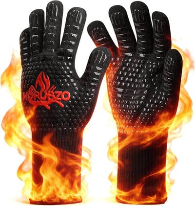 Grillhandschoenen BBQ tot 500 °C - hittebestendig - antislip - optimale bescherming bij barbecue - SnelShoppen