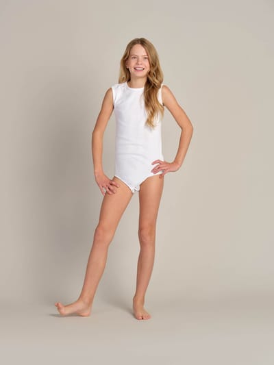 Kinder body met drukknoopjes | Wit | 2020.100.128