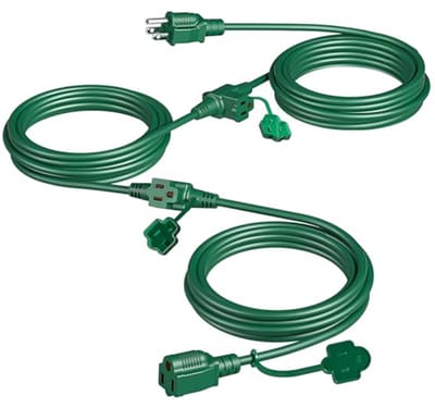 Uitbreidingskabel voor buiten met meerdere stopcontacten (25 ft) - Weerbestendige kabel voor kerstdecoratie en tuinverlichting