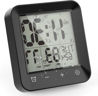Digitale Doucheklok met Waterdichte Timer, Temperatuurweergave en Suction Cup voor Badkamergebruik, Geschikt voor Kinderen en Volwassenen