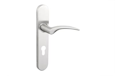 Lavuzo deurkruk Lodini RVS met afgerond schild PC72 | Per set | Deurklink met schild