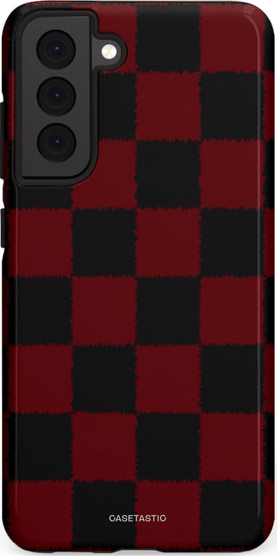 Casetastic hoesje geschikt voor Samsung Galaxy S21 FE 5G - Dubbellaagse bescherming - De Houthakker - Fashion Case - Zwart Bordeaux