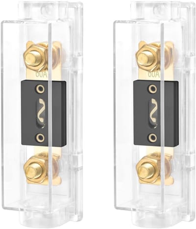 Auto Audio Video Stereo ANL Zekeringhouder 0/2/4 Gauge met 60 Ampère Zekering - 2 Stuks