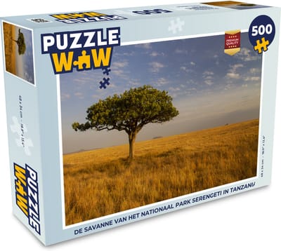 Puzzel De Savanne van het Nationaal park Serengeti in Tanzania - Legpuzzel - Puzzel 500 stukjes