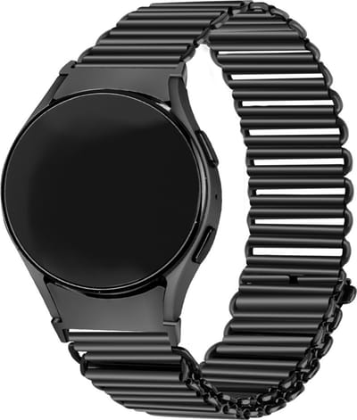 Strap-it RVS smartwatch bandje - stalen loop bandje perfect fit geschikt voor Samsung Galaxy Watch 7 (40 & 44mm) / Watch 6 (Classic) / Galaxy Watch 5 (Pro) / Watch 4 (Classic) / Watch FE - horlogeband metaal voor Galaxy Watch 4-5-6 - zwart