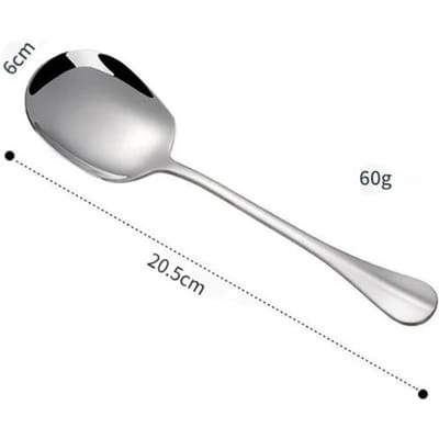 Schep met Lang Handvat van Roestvrij Staal Dikke Soeplepel Ronde Lepels voor Diner Spatel Lepel Kook Serveerlepel Tafelgerei gray
